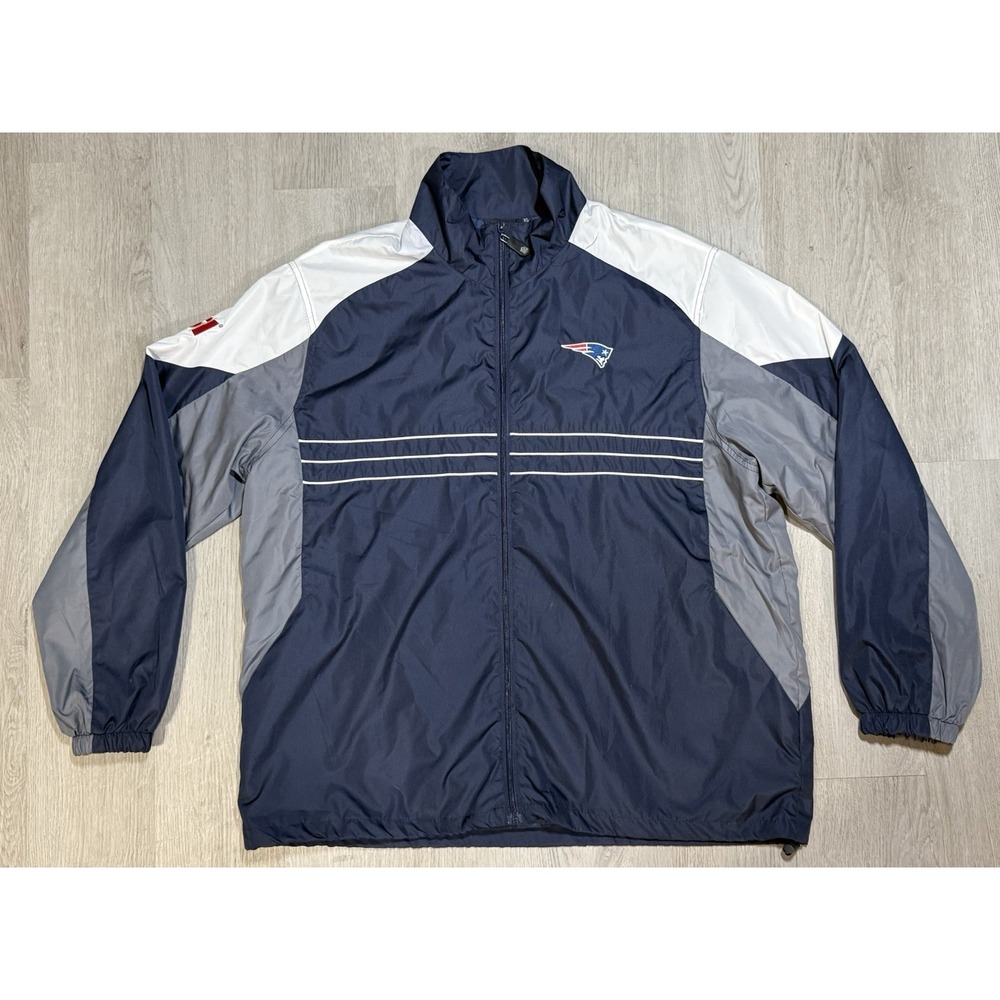 New England Patriots Jacket Mens XL Navy NFL Football Reebok Windbreaker